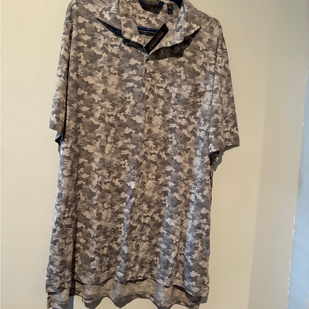 NWT Polo Golf Gray Camouflage Men's Shirt